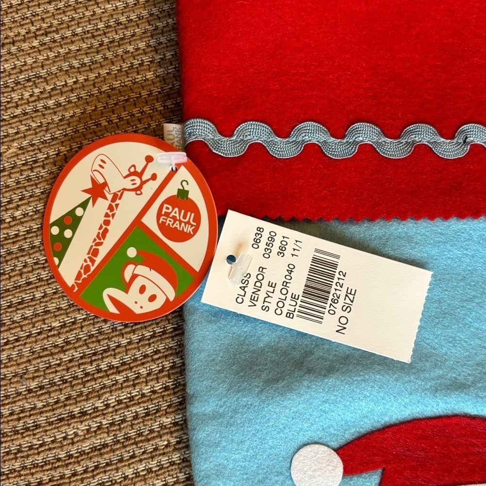 NWT Paul Frank VINTAGE JULIUS Monkey felt Christmas Stocking! - Picture 2 of 2